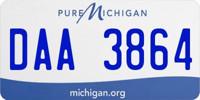 MI license plate DAA3864