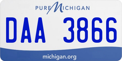 MI license plate DAA3866