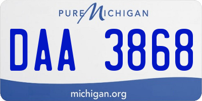 MI license plate DAA3868