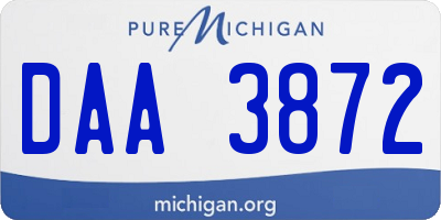 MI license plate DAA3872