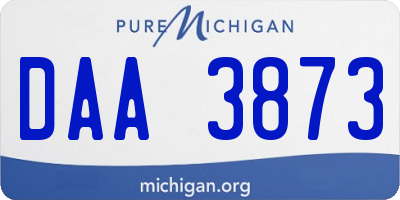 MI license plate DAA3873