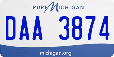 MI license plate DAA3874
