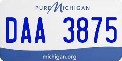 MI license plate DAA3875