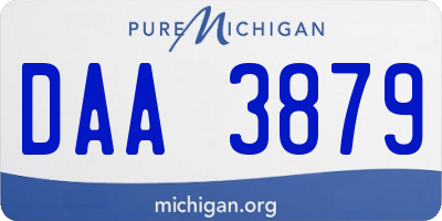 MI license plate DAA3879