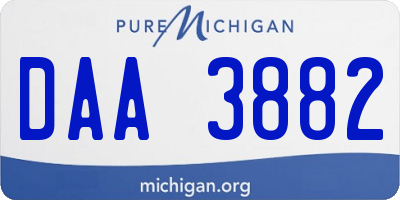MI license plate DAA3882