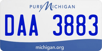 MI license plate DAA3883