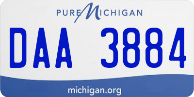 MI license plate DAA3884