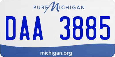 MI license plate DAA3885