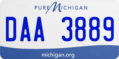 MI license plate DAA3889