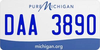 MI license plate DAA3890