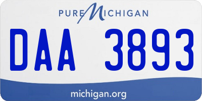 MI license plate DAA3893