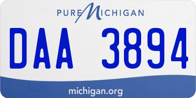 MI license plate DAA3894