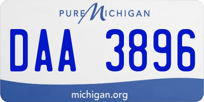MI license plate DAA3896