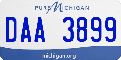 MI license plate DAA3899