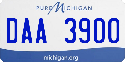 MI license plate DAA3900