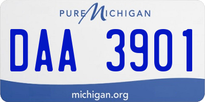 MI license plate DAA3901