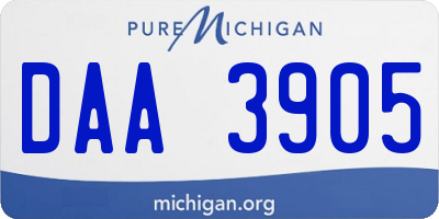 MI license plate DAA3905