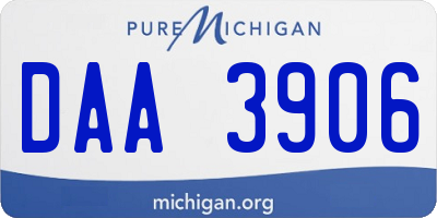 MI license plate DAA3906