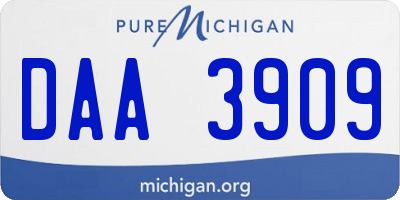 MI license plate DAA3909