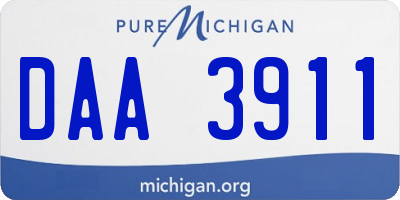 MI license plate DAA3911