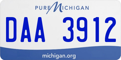 MI license plate DAA3912