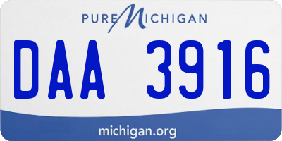 MI license plate DAA3916