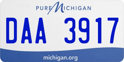 MI license plate DAA3917