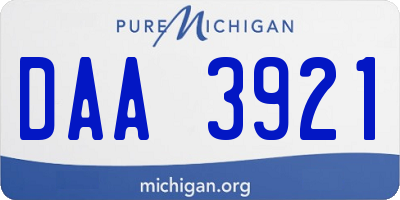 MI license plate DAA3921