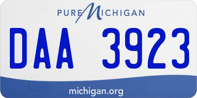 MI license plate DAA3923