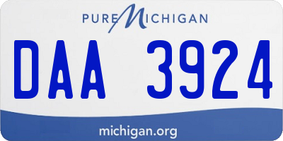 MI license plate DAA3924