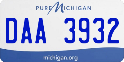 MI license plate DAA3932