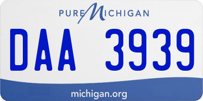 MI license plate DAA3939