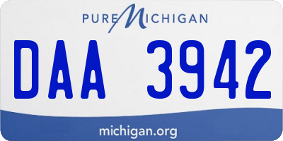MI license plate DAA3942