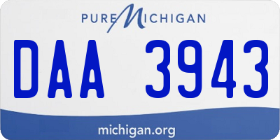 MI license plate DAA3943