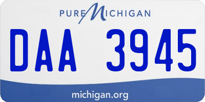 MI license plate DAA3945