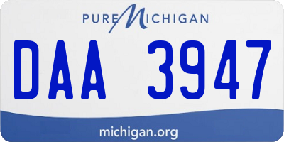 MI license plate DAA3947