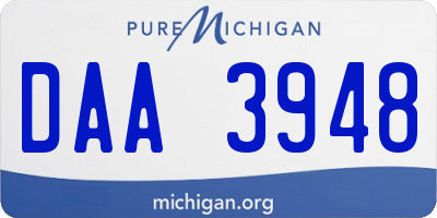 MI license plate DAA3948