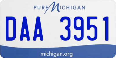 MI license plate DAA3951