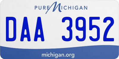 MI license plate DAA3952