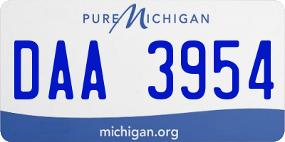 MI license plate DAA3954