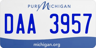 MI license plate DAA3957