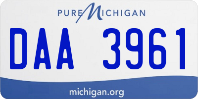 MI license plate DAA3961