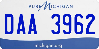 MI license plate DAA3962