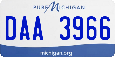 MI license plate DAA3966