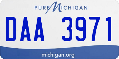 MI license plate DAA3971