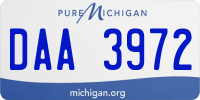 MI license plate DAA3972