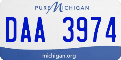 MI license plate DAA3974