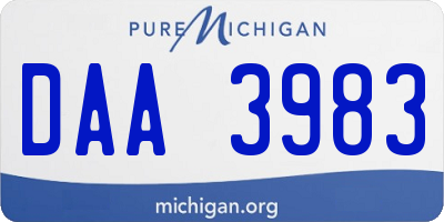 MI license plate DAA3983