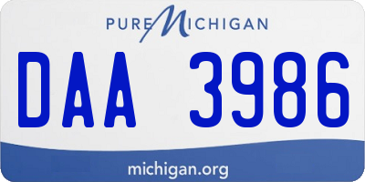 MI license plate DAA3986