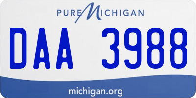 MI license plate DAA3988